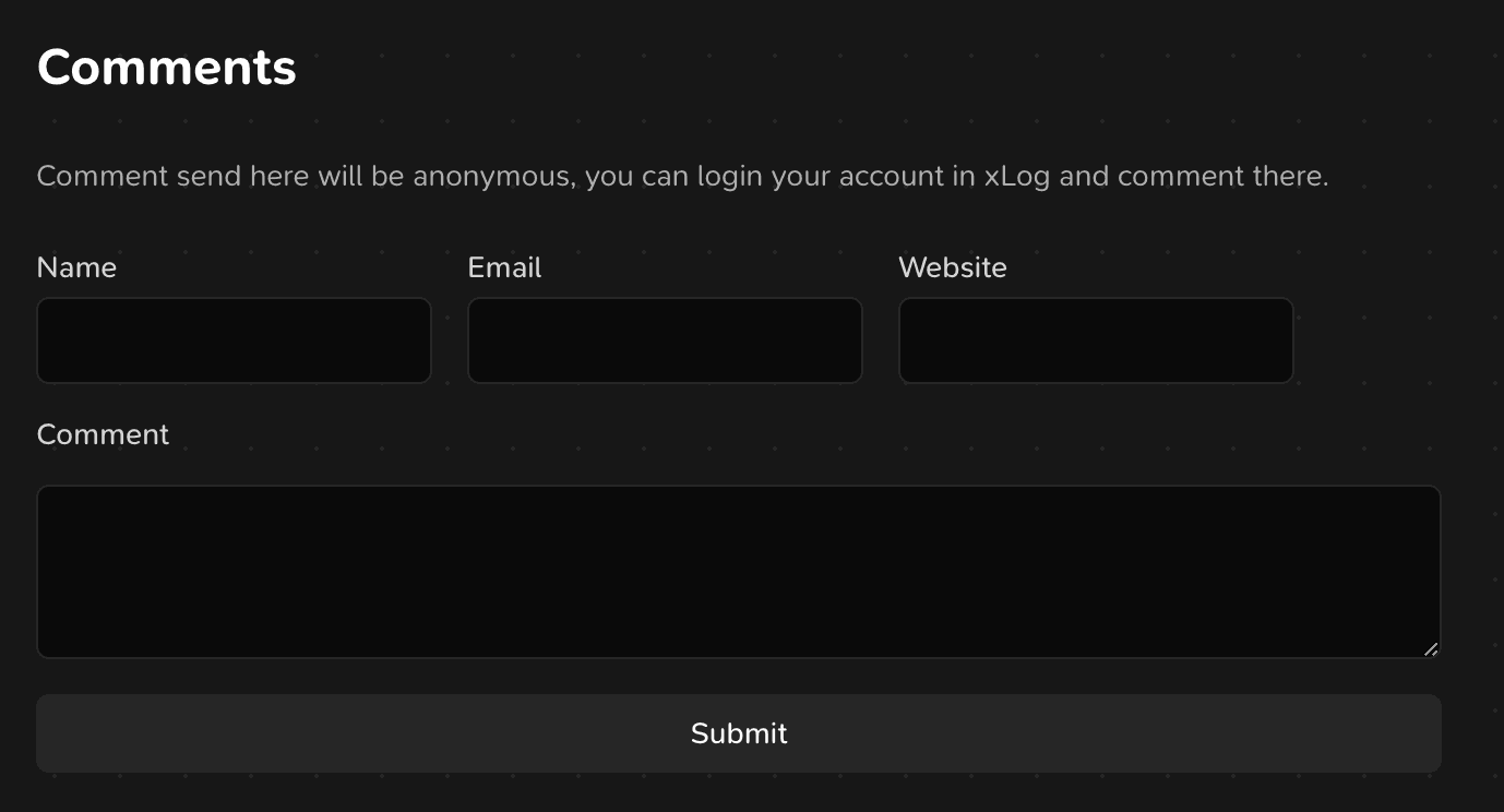 Comment Interface Screenshot